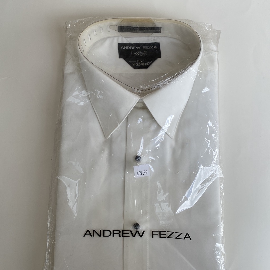 Brand New L3 Andrew Fezza Tuxedo Shirt Off White Striped